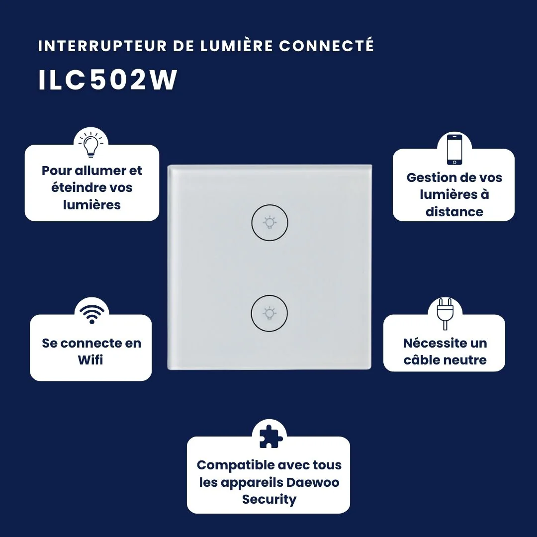 Interrupteur connecté pour lumière - 2 zones - Image 3